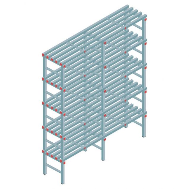 Kunststoffregal REA Euro 2050x1500x500 mm (hxbxt) 5 Ebenen
