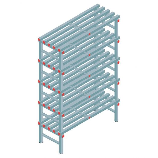 Kunststoffregal REA Euro 2050x1800x500 mm (hxbxt) 5 Ebenen