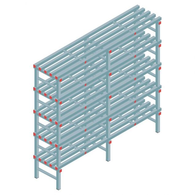 Kunststoffregal REA Euro 2050x2000x500 mm (hxbxt) 5 Ebenen