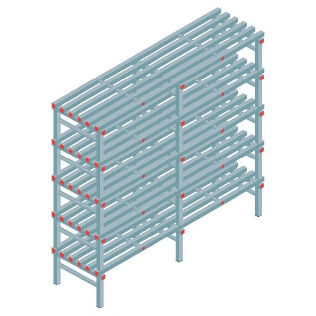 Kunststoffregal REA Euro 2050x2000x600 mm (hxbxt) 5 Ebenen