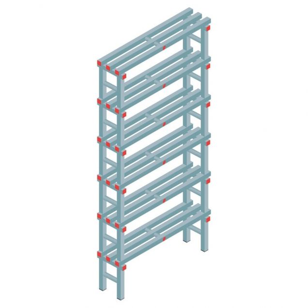 Kunststoffregal REA Euro 2250x1000x300 mm (hxbxt) 6 Ebenen