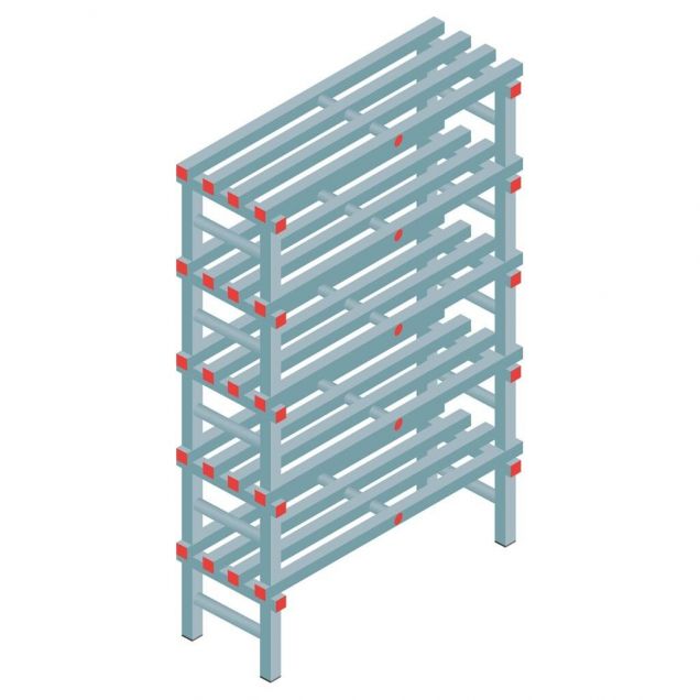 Kunststoffregal REA Euro 2250x1000x400 mm (hxbxt) 5 Ebenen