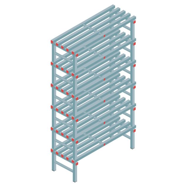 Kunststoff-Regal REA Euro 2250x1500x500 mm (HxBxT) 6 Ebenen