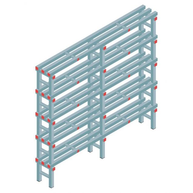 Kunststoffregal REA Euro 2250x1800x300 mm (hxbxt) 5 Ebenen
