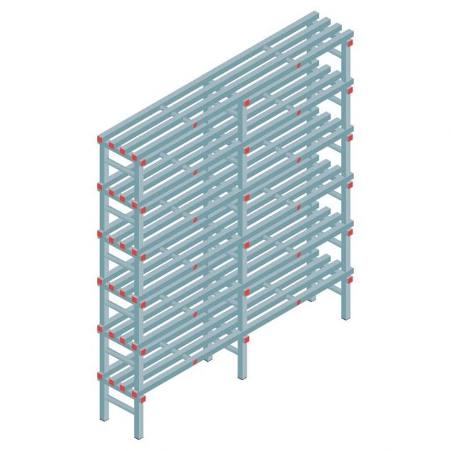 Kunststoffregal REA Euro 2250x1800x400 mm (hxbxt) 6 Ebenen