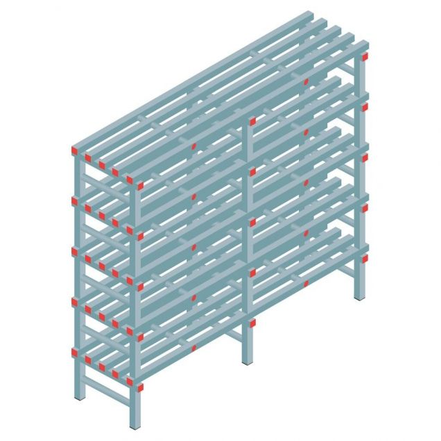 Kunststoffregal REA Euro 2250x1800x500 mm (hxbxt) 5 Ebenen
