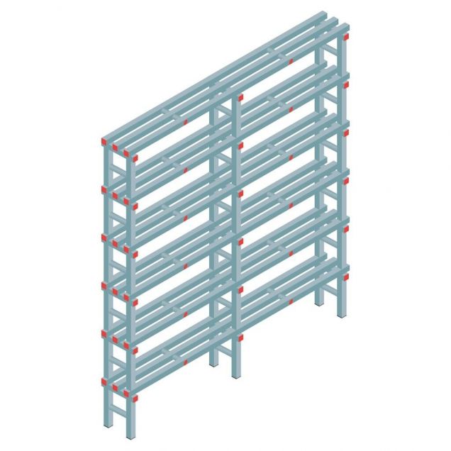 Kunststoffregal REA Euro 2250x2000x300 mm (hxbxt) 6 Ebenen