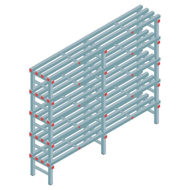 Kunststoffregal REA Euro 2250x2000x400 mm (hxbxt) 5 Ebenen