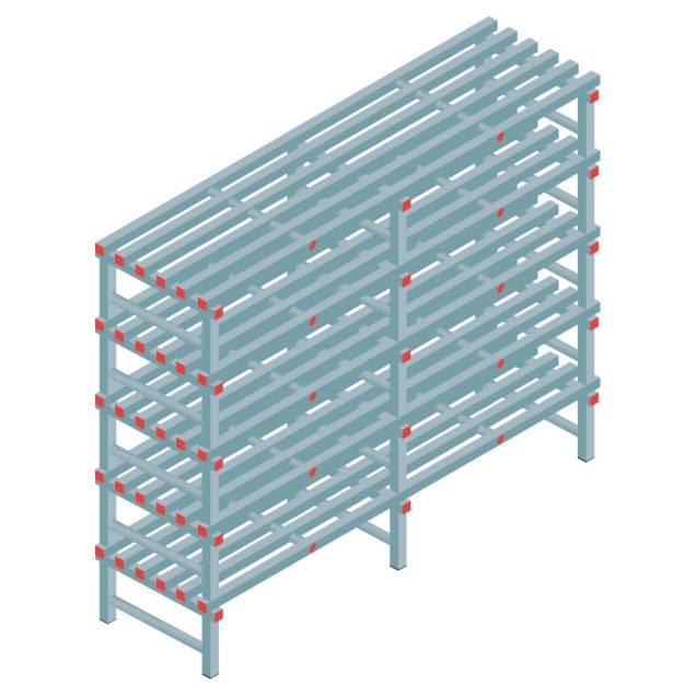 Kunststoffregal REA Euro Classic 2250x2000x600 mm (HxBxT) 5 Ebenen