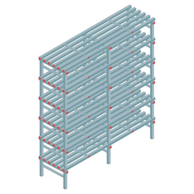 Kunststoffregal REA Euro 2250x2000x600 mm (hxbxt) 6 Ebenen