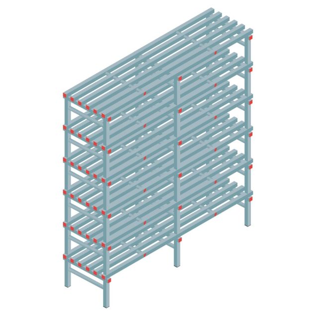 Kunststoffregal REA Euro Classic 2250x2000x600 mm (HxBxT) 6 Ebenen