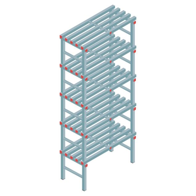 Kunststoffregal REA Euro Classic 2450x1800x500 mm (HxBxT) 5 Ebenen