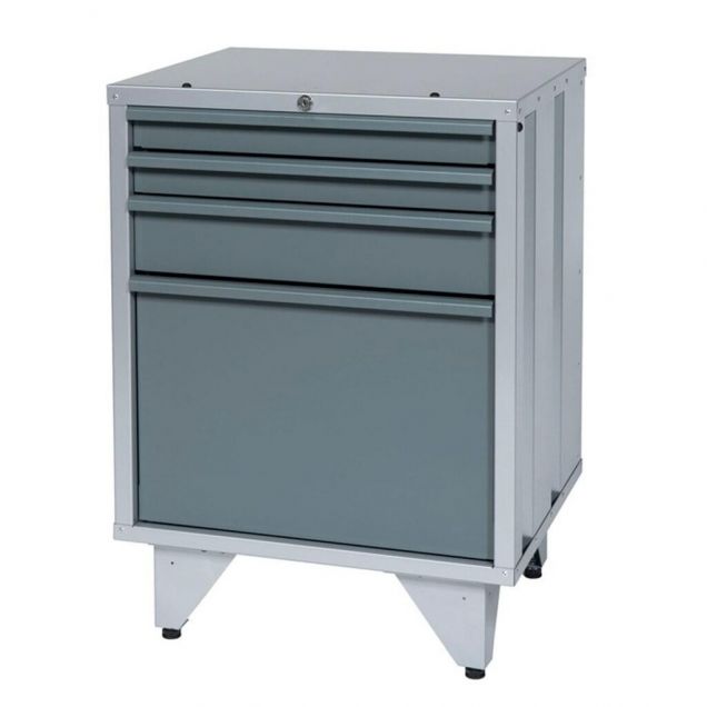 Kombi-Ladenschrank mit 4 Schubladen auf Füßen