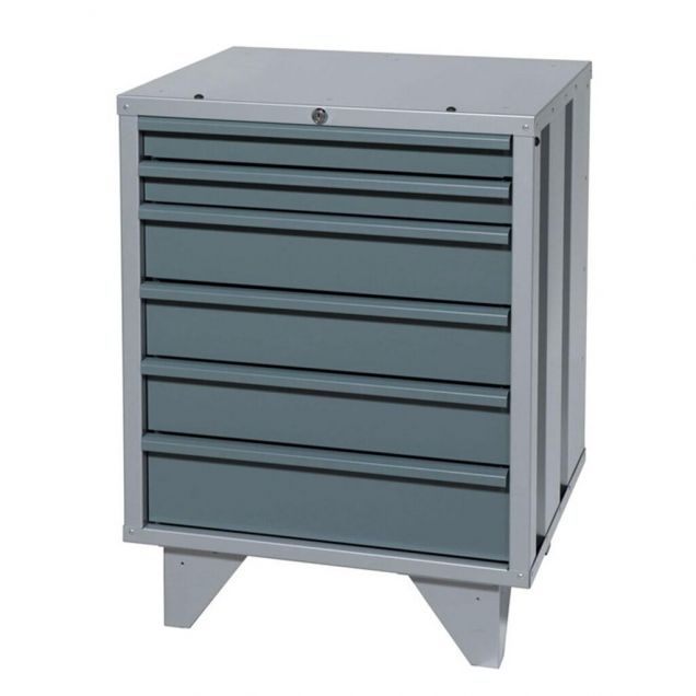 Schubladenschrank Kombi mit 6 Schubladen auf Füßen