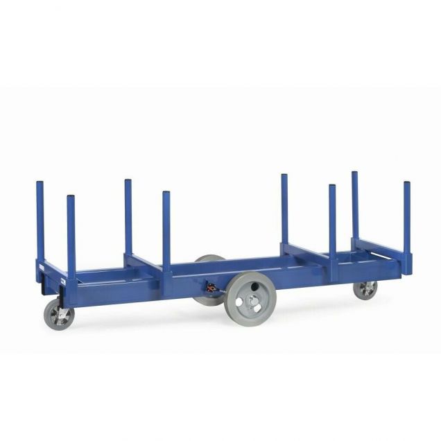 Langenmaterialwagen mit Rungen 3000 kg Polyurethanräder