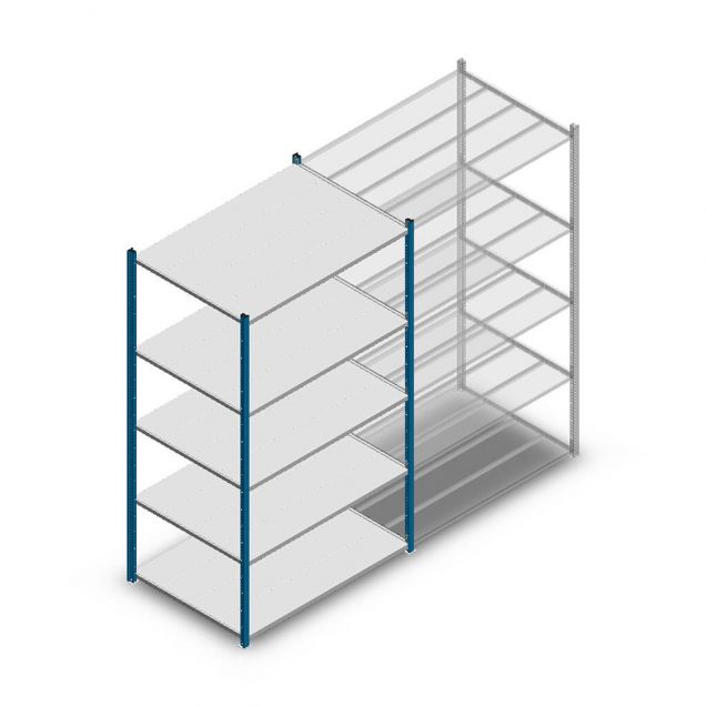 Fachbodenregal Medium Duty 2000x1150x800mm (hxbxt) 5 Ebenen blau Anfangsregal