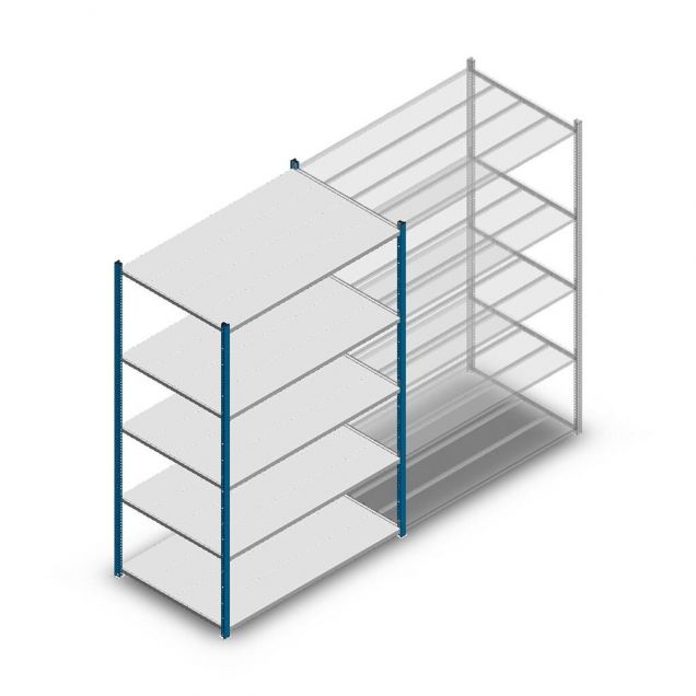 Fachbodenregal Medium Duty 2000x1300x800mm (hxbxt) 5 Ebenen blau Anfangsregal