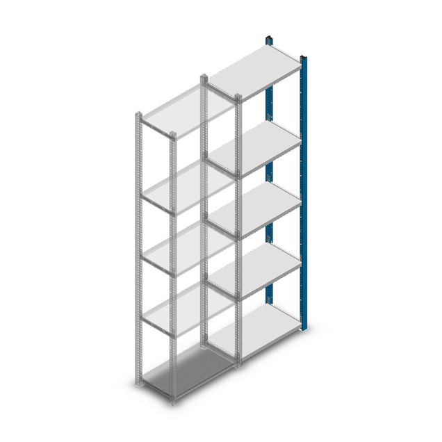 Fachbodenregal Medium Duty 2000x550x300mm (HxBxT) 5 Ebenen blau Anbauregal