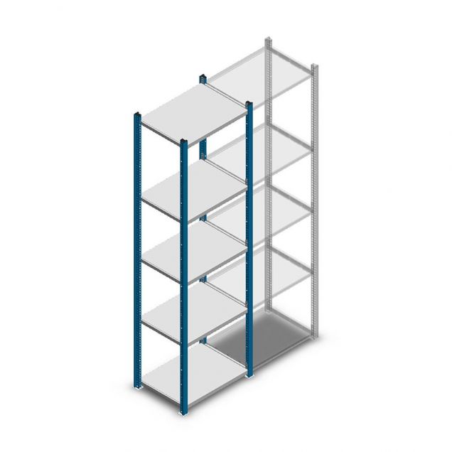 Fachbodenregal Medium Duty 2000x550x400mm (hxbxt) 5 Ebenen blau Anfangsregal