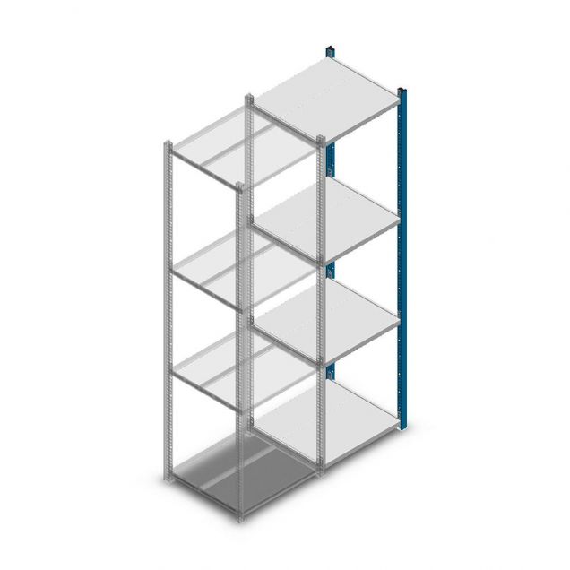 Fachbodenregal Medium Duty 2000x550x500mm (hxbxt) 4 Ebenen blau Anbauregal