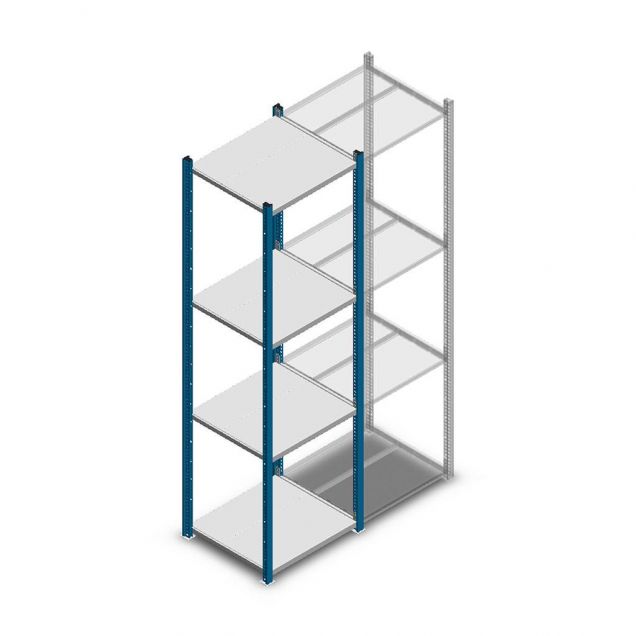 Fachbodenregal Medium Duty 2000x550x500mm (hxbxt) 4 Ebenen blau Anfangsregal