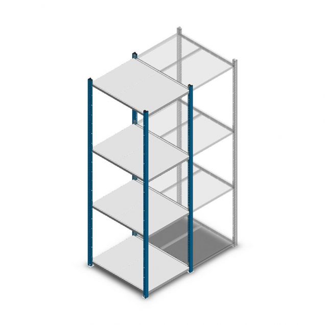 Fachbodenregal Medium Duty 2000x550x700mm (hxbxt) 4 Ebenen blau Anfangsregal