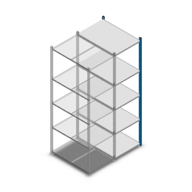 Fachbodenregal Medium Duty 2000x550x800mm (hxbxt) 5 Ebenen blau Anbauregal