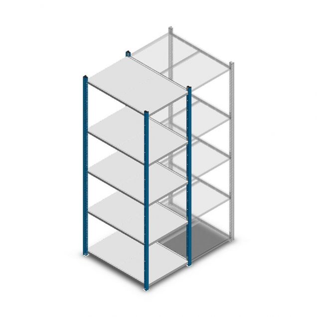 Fachbodenregal Medium Duty 2000x550x800mm (hxbxt) 5 Ebenen blau Anfangsregal