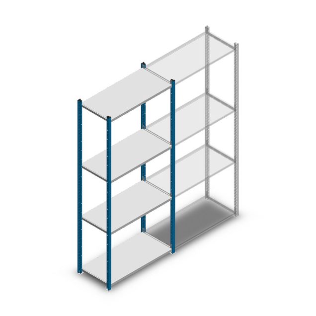 Fachbodenregal Medium Duty 2000x850x400mm (hxbxt) 4 Ebenen blau Anfangsregal