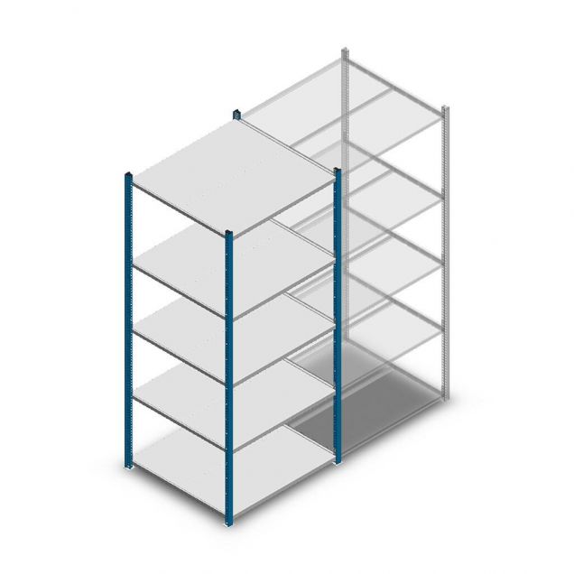 Fachbodenregal Medium Duty 2000x850x800mm (hxbxt) 5 Ebenen blau Anfangsregal
