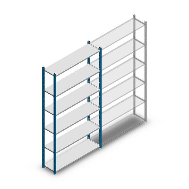 Fachbodenregal Medium Duty 2000x1150x300mm (hxbxt) 6 Ebenen blau Anfangsregal