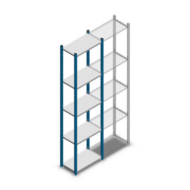 Fachbodenregal Medium Duty 2200x550x300mm (hxbxt) 5 Ebenen blau Anfangsregal
