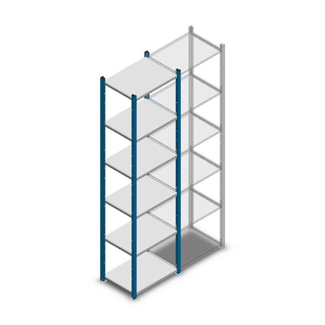 Fachbodenregal Medium Duty 2000x550x400mm (hxbxt) 6 Ebenen blau Anfangsregal