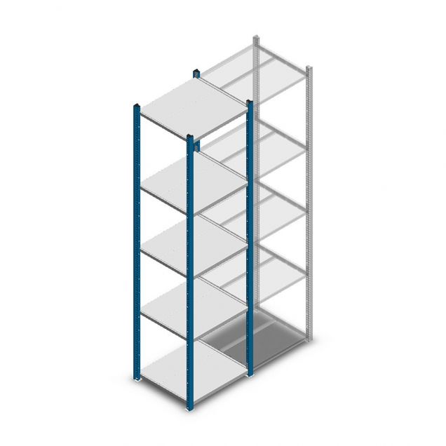 Fachbodenregal Medium Duty 2200x550x500mm (hxbxt) 5 Ebenen blau Anfangsregal