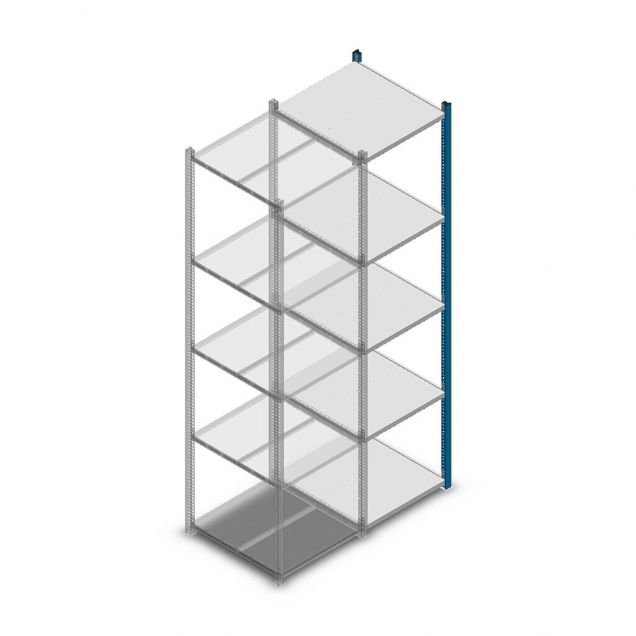 Medium Duty Fachbodenregal 2200x550x600mm (hxbxt) 5 Ebenen blau Anbauregal