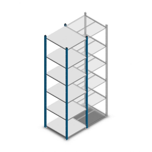Fachbodenregal Medium Duty 2000x550x600mm (hxbxt) 6 Ebenen blau Anfangsregal