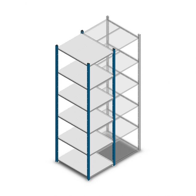 Fachbodenregal Medium Duty 2200x550x700mm (hxbxt) 6 Ebenen blau Anfangsregal