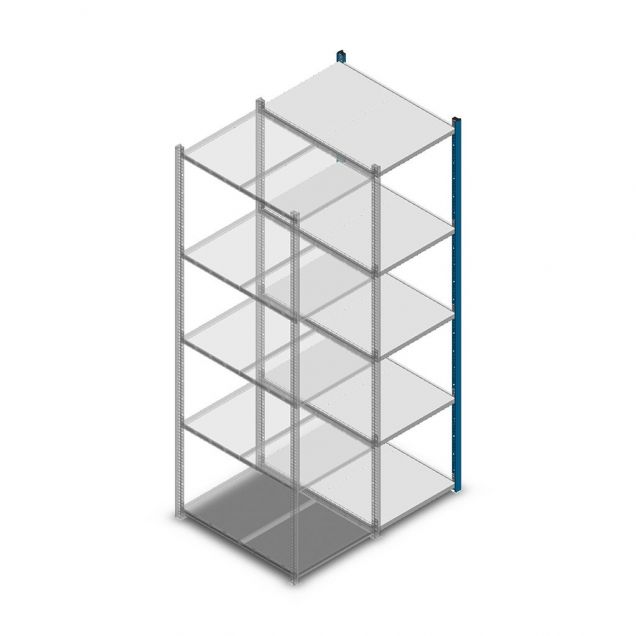 Fachbodenregal Medium Duty 2200x550x800mm (hxbxt) 5 Ebenen blau Anbauregal