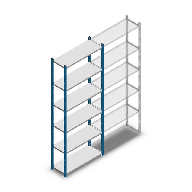 Medium Duty Fachbodenregal 2000x850x300mm (hxbxt) 6 Ebenen blau Anfangsregal