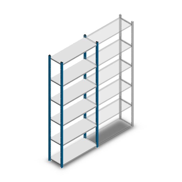 Medium Duty Fachbodenregal 2000x850x300mm (hxbxt) 6 Ebenen blau Anfangsregal