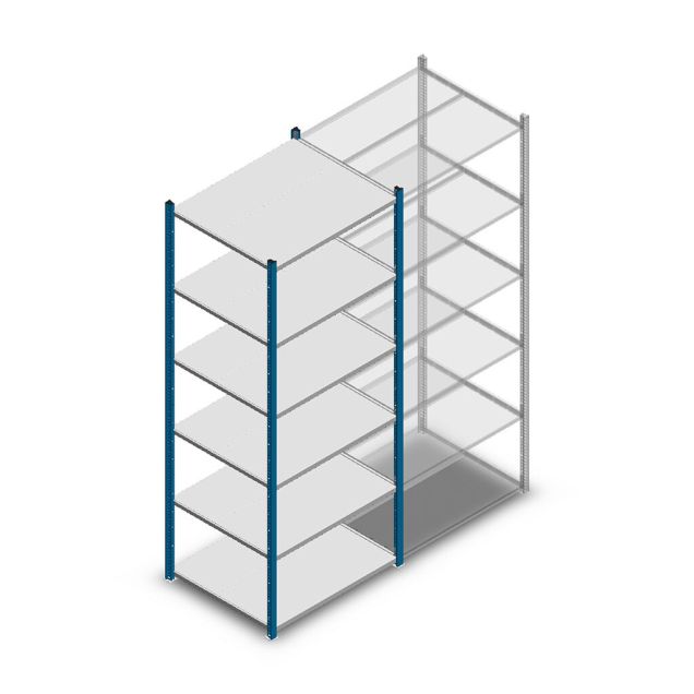 Fachbodenregal Medium Duty 2000x850x700mm (hxbxt) 6 Ebenen blau Anfangsregal