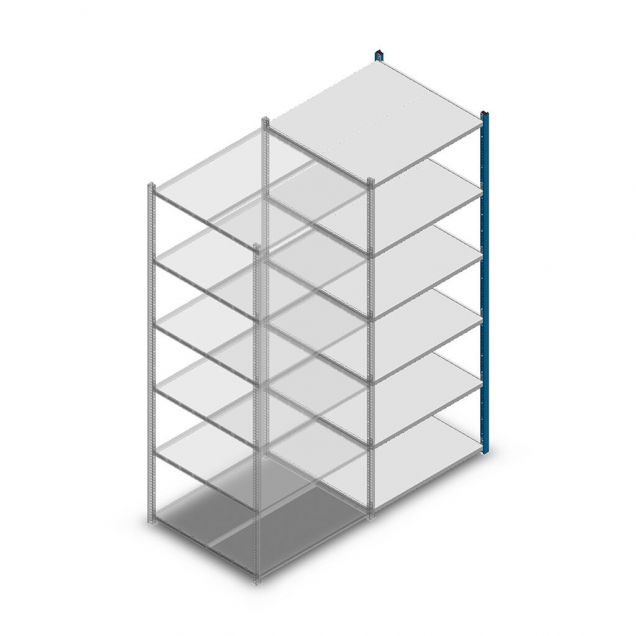 Fachbodenregal Medium Duty 2000x850x800mm (hxbxt) 6 Ebenen blau Anbauregal