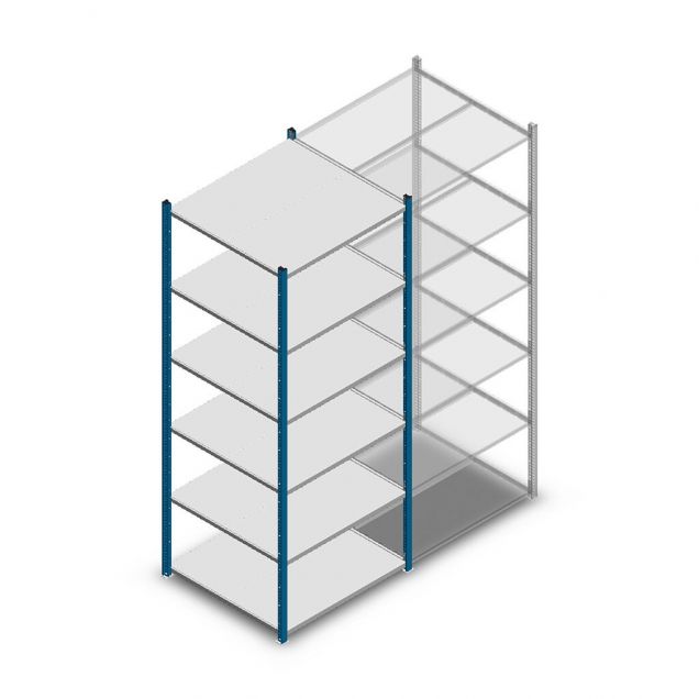 Fachbodenregal Medium Duty 2000x850x800mm (hxbxt) 6 Ebenen blau Anfangsregal
