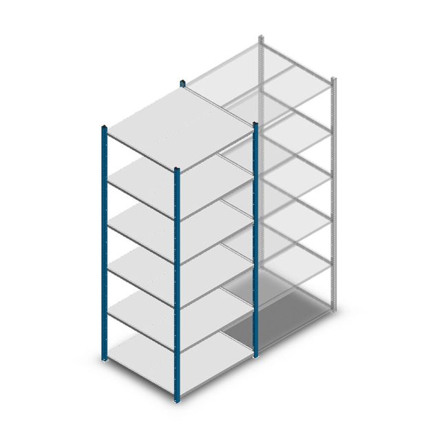Fachbodenregal Medium Duty 2000x850x800mm (hxbxt) 6 Ebenen blau Anfangsregal