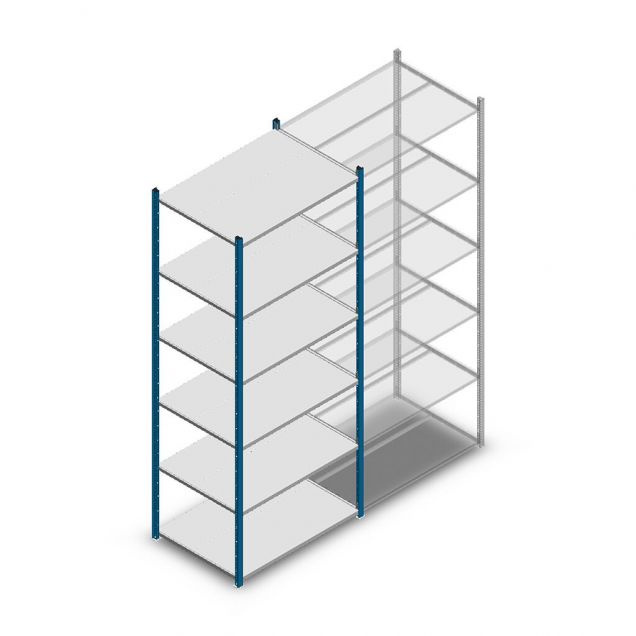 Fachbodenregal Medium Duty 2500x1000x700mm (hxbxt) 6 Ebenen blau Anfangsregal
