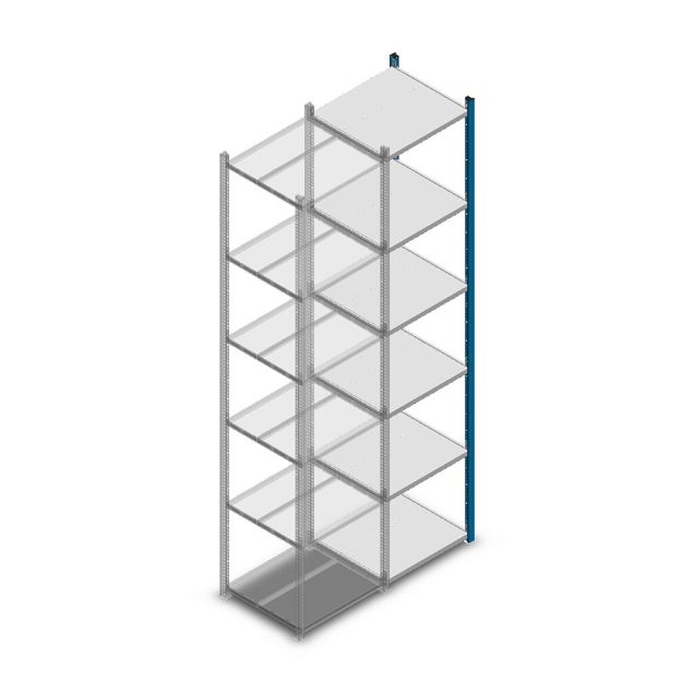 Fachbodenregal Medium Duty 2500x550x500 mm (HxBxT) 6 Ebenen blau Anbauregal