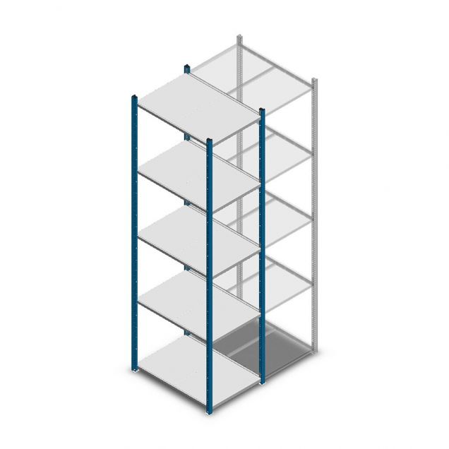 Fachbodenregal Medium Duty 2500x550x800mm (hxbxt) 5 Ebenen blau Anfangsregal