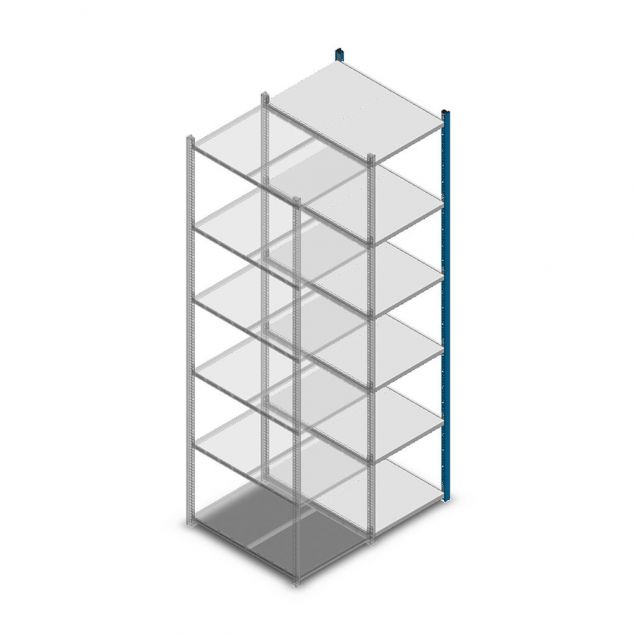 Fachbodenregal Medium Duty 2500x550x800mm (hxbxt) 6 Ebenen blau Anbauregal