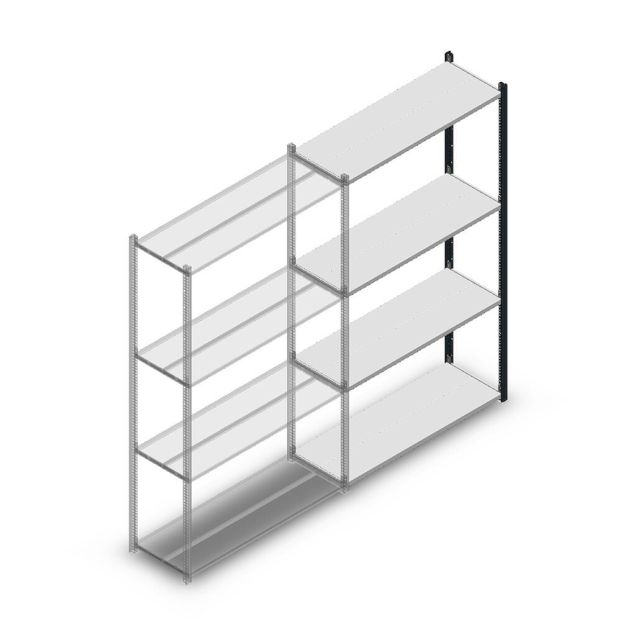 Fachbodenregal Medium Duty 2000x1150x400mm (HxBxT) 4 Ebenen anthrazit Anbauregal