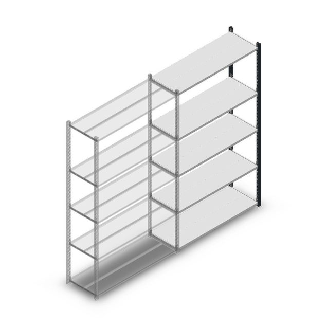 Fachbodenregal Medium Duty 2000x1150x400 mm (HxBxT) 5 Ebenen anthrazit Anbauregal